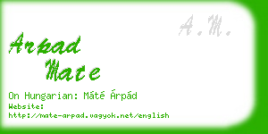 arpad mate business card